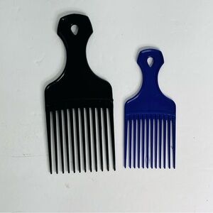 vintage long tooth hair pick lift comb black purple props styling large small